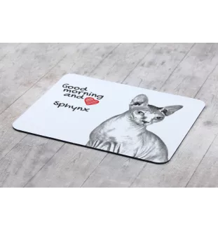 Sphynx - tapis de souris imprimé, tapis de souris personnalisé avec un chat, un gadget unique pour un employé de bureau de la marque Art-Dog