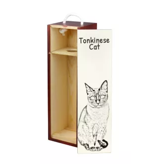 Tonkinese Katze - Weinbox mit Katze, Alkoholbox mit Grafik, personalisierte Geschenkbox der Marke Art-Dog