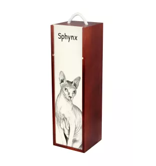 Sphynx - Weinbox mit Katze, Alkoholbox mit Grafik, personalisierte Geschenkbox der Marke Art-Dog