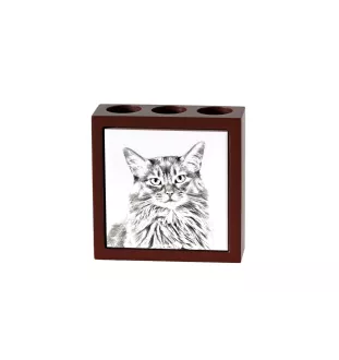 Chat Somali - porte-stylo avec un chat, organiseur de bureau avec impression, décoration de bureau personnalisée de la marque Art-Dog