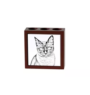 Tonkinese Katze - Stifthalter mit Katze, Schreibtischorganizer mit Aufdruck, personalisierte Schreibtischdekoration von der Marke Art-Dog