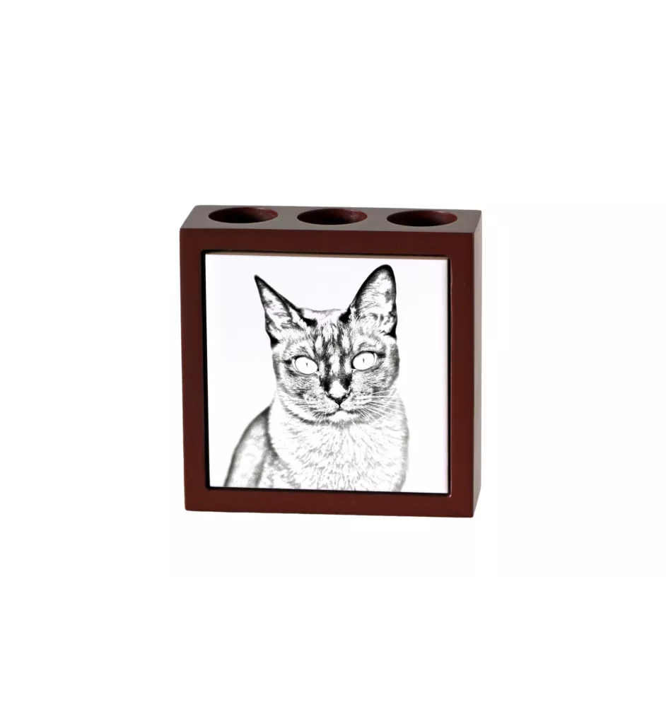 Tonkinese Katze - Stifthalter mit Katze, Schreibtischorganizer mit Aufdruck, personalisierte Schreibtischdekoration von der Marke Art-Dog
