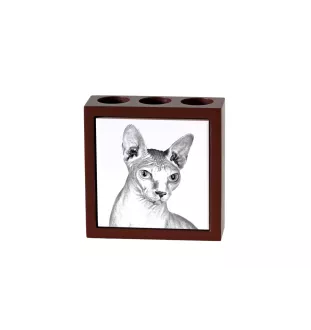 Sphynx - porte-stylo avec un chat, organiseur de bureau avec impression, décoration de bureau personnalisée de la marque Art-Dog