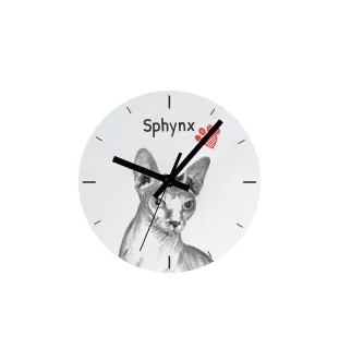 Sphynx - Wanduhr mit Katze, Regal Uhr mit Druck, personalisierte Hausdekoration von Art-Dog.