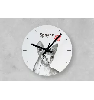 Sphynx - Wanduhr mit Katze, Regal Uhr mit Druck, personalisierte Hausdekoration von Art-Dog.
