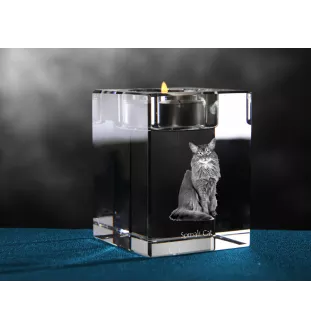 Somali świecznik kryształowy z kotem Art-Dog