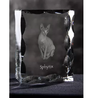 Sphynx - cristal avec une photo de chat, une statuette en verre avec une photo, un cadre exceptionnel avec une photo de la marque Art-Dog