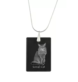 Somali-Katze - Crystal pendant with cat, silver necklace with photo, personalised pendant by Art-Dog brand