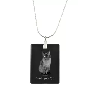 Chat tonkinois - Crystal pendant with cat, silver necklace with photo, personalised pendant by Art-Dog brand