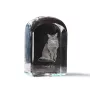 Chat Somali - un cube en cristal avec une photo, une photo de chat dans le cristal, un presse-papiers cubique de la marque Art-Dog