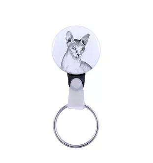 Sphynx - handmade keychain with a cat portrait, purse charm, product of the Art-Dog brand.