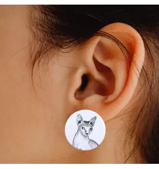 Sphynx - Ohrringe mit geliebter Katze, eigenes Foto, perfektes Accessoire für Katzenliebhaber von der Marke Art.-Dog