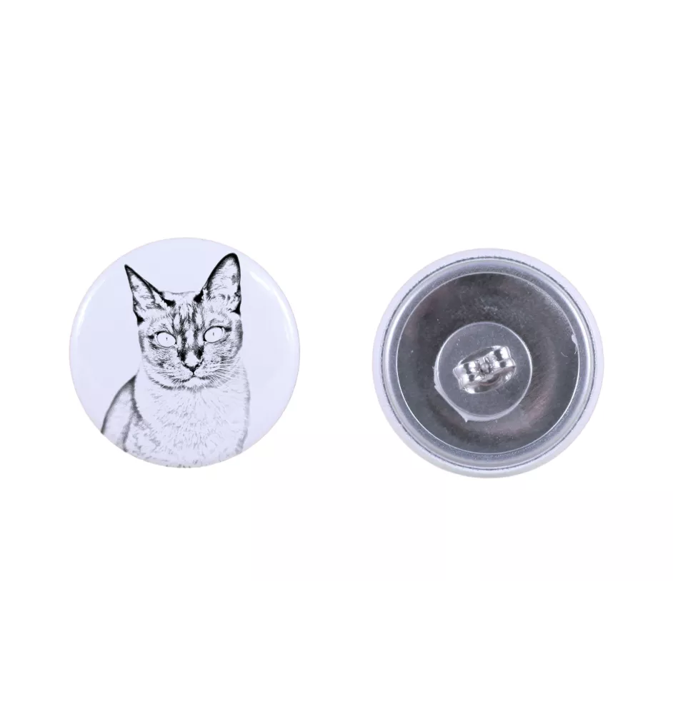 Tonkinese Cat - earrings with a beloved cat, own photo, perfect gadget for cat lovers from the Art.-Dog brand.