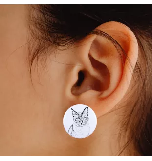 Chat tonkinois - boucles d'oreilles avec votre chat bien-aimé, photo personnelle, accessoire parfait pour les amoureux des chats de la marque Art.-Dog