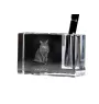 Somali-Katze - Stifthalter, Kristallorganizer mit Katzenfoto, einzigartige Schreibtischdekoration der Marke Art-Dog
