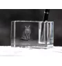 Somali Cat - Pen stand, crystal organiser with cat photo, unique desk decoration by Art-Dog brand