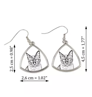 Tonkinese Katze - Katzenohrringe, hängende Ohrringe mit Bild, personalisierter Schmuck mit dem Aufdruck der Marke Art-Dog