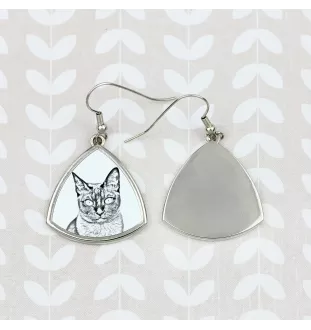 Tonkinese Katze - Katzenohrringe, hängende Ohrringe mit Bild, personalisierter Schmuck mit dem Aufdruck der Marke Art-Dog