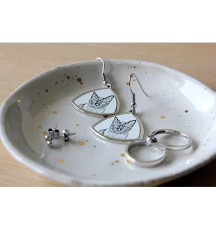 Tonkinese Katze - Katzenohrringe, hängende Ohrringe mit Bild, personalisierter Schmuck mit dem Aufdruck der Marke Art-Dog