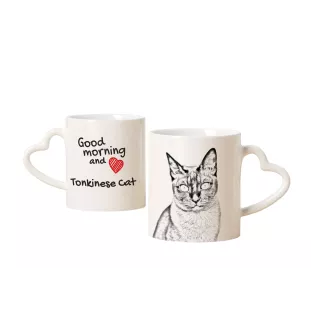 Chat tonkinois - tasse avec un chat, une tasse adorable avec une anse en forme de cœur, un cadeau universel de la marque Art-Dog
