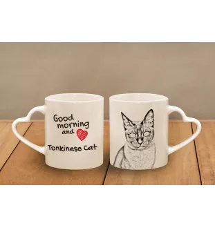 Tonkinese Katze Tasse mit Katze, entzückende Tasse mit herzförmigem Henkel, universelles Geschenk der Marke Art-Dog