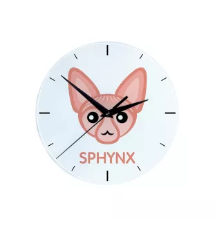 Sphynx - MDF-Uhr mit Grafik und Logo der Marke Art-Dog