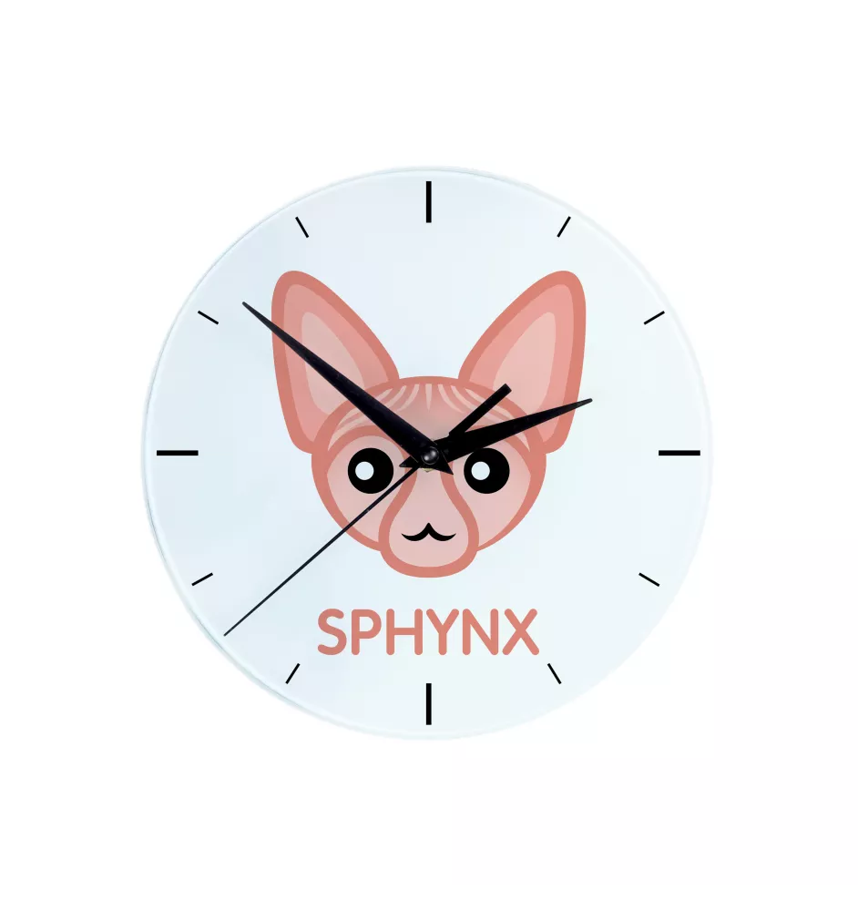 Sphynx - horloge MDF avec graphisme et logo de la marque Art-Dog