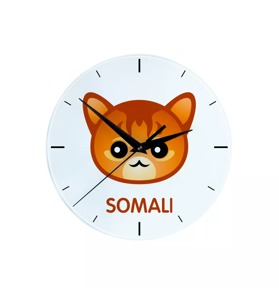 Somali - MDF clock with graphics and the Art-Dog brand name