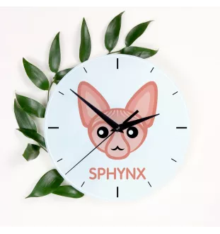 Sphynx - horloge MDF avec graphisme et logo de la marque Art-Dog