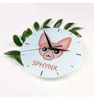 Sphynx - horloge MDF avec graphisme et logo de la marque Art-Dog