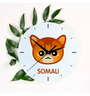 Somali - horloge MDF avec graphisme et logo de la marque Art-Dog