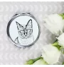 Tonkinese Cat - pocket mirror with a cat, personalized mirror for a purse, compact mirror with Art-Dog brand print