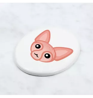 Sphynx - une plaque funéraire en céramique avec une illustration et un texte de la marque Art-Dog