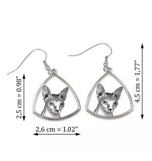 Sphynx - Katzenohrringe, hängende Ohrringe mit Bild, personalisierter Schmuck mit dem Aufdruck der Marke Art-Dog