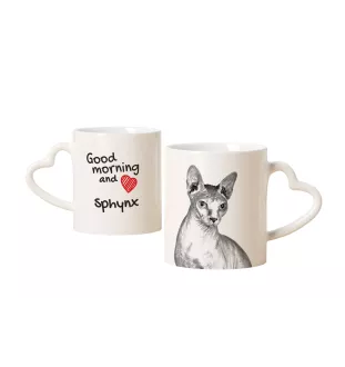 Sphynx - cat mug, adorable heart-shaped handle mug, universal gift from Art-Dog brand