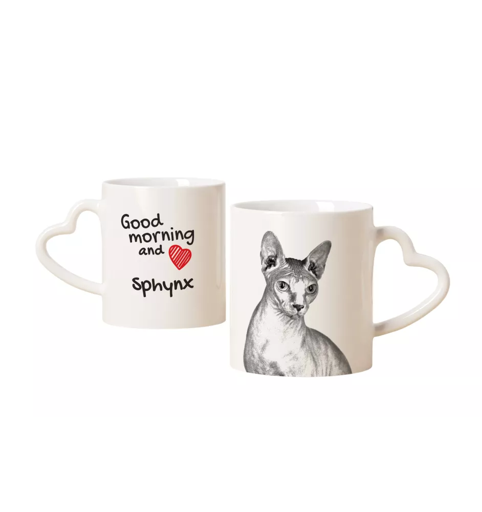 Sphynx Tasse mit Katze, entzückende Tasse mit herzförmigem Henkel, universelles Geschenk der Marke Art-Dog