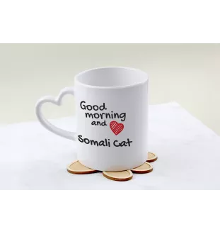 Somali Tasse mit Katze, entzückende Tasse mit herzförmigem Henkel, universelles Geschenk der Marke Art-Dog