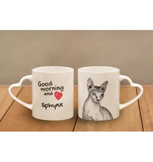 Sphynx - tasse avec un chat, une tasse adorable avec une anse en forme de cœur, un cadeau universel de la marque Art-Dog