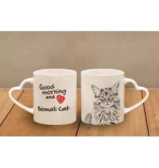 Somali kubek z kotem good morning serce Art-Dog