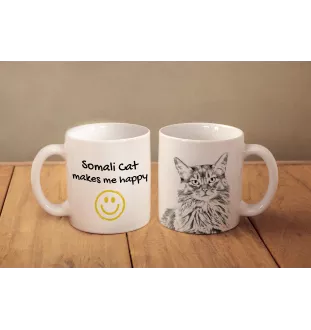 Somali - tasse avec un chat, une tasse joyeuse pour les amoureux des chiens, un cadeau personnalisé de la marque Art-Dog