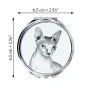 Sphynx - Taschenspiegel mit Katze, personalisierter Taschenspiegel, kompakter Spiegel mit Art-Dog-Logo