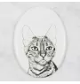 Toyger Cat - commemorative plaque with a cat photo, tombstone with a print, personalized oval plaque from the Art-Dog brand