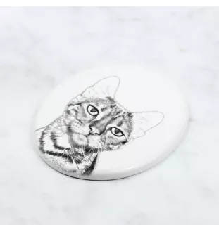 Toyger Katze - Gedenktafel mit einem Foto einer Katze, Grabplatte mit Druck, personalisierte ovale Platte der Marke Art-Dog