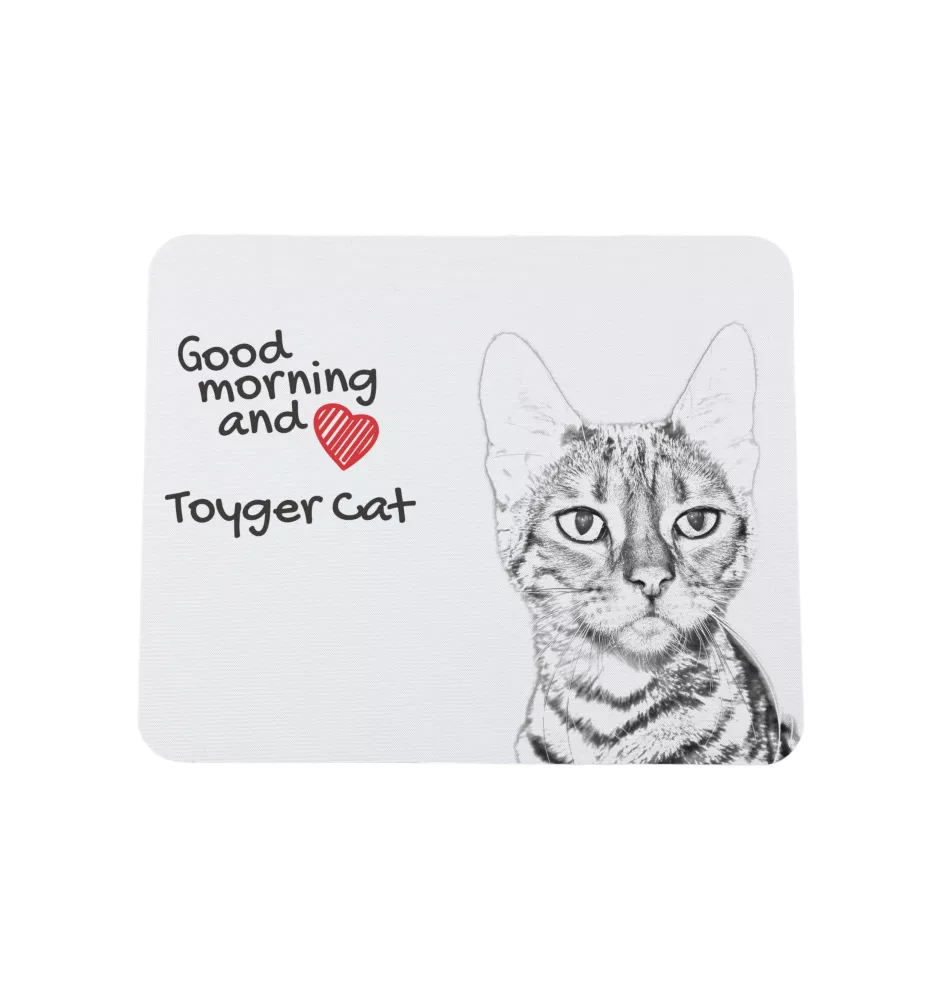 Toyger Cat - mouse pad with print, personalized cat pad, unique gadget for an office worker from the Art-Dog brand