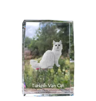 Chat turc de Van - cristal avec une photo de chat, photo sous verre, exposition moderne de la marque de photos Art-Dog