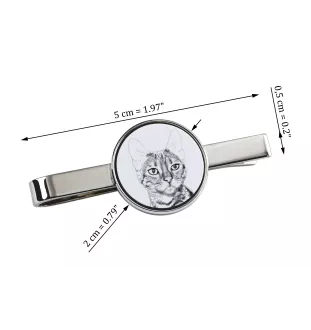 Toyger Cat - cat tie clip, personalized tie clip, unique gift for men from Art-Dog brand