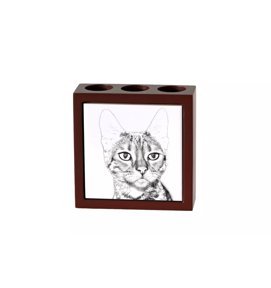 Chat Toyger - porte-stylo avec un chat, organiseur de bureau avec impression, décoration de bureau personnalisée de la marque Art-Dog