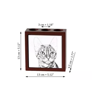 Chat Toyger - porte-stylo avec un chat, organiseur de bureau avec impression, décoration de bureau personnalisée de la marque Art-Dog