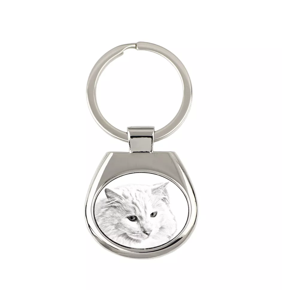 Chat Angora Turc - porte-clés avec un chat, porte-clés imprimé, breloque personnalisée de la marque Art-Dog