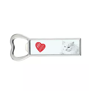 Chat Angora Turc - ouvre-bouteille avec un chat, ouvre-bouteille personnalisé pour le réfrigérateur, cadeau unique pour homme de la marque Art-Dog